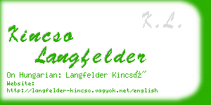 kincso langfelder business card